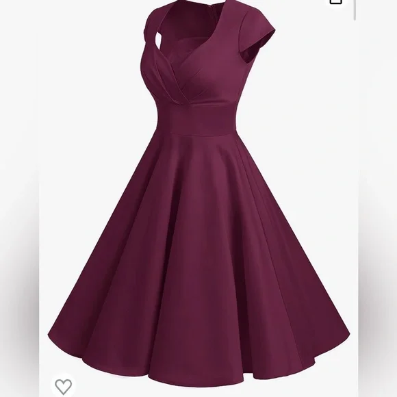 NWOT - Bbonlinedress Women Short 1950s Retro Vintage Cocktail Party Swing Dress - Picture 2 of 5